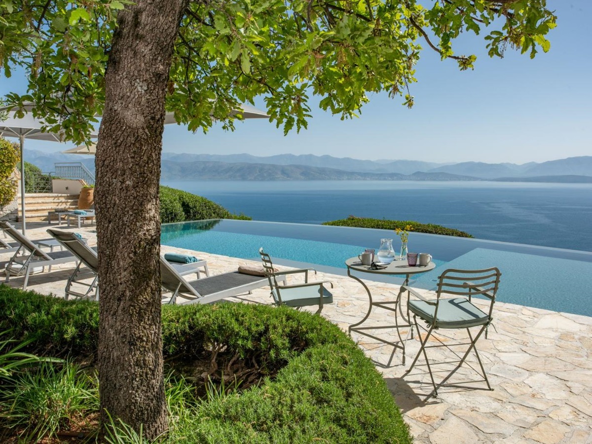 Poolside at Kalamaki Bay in Corfu