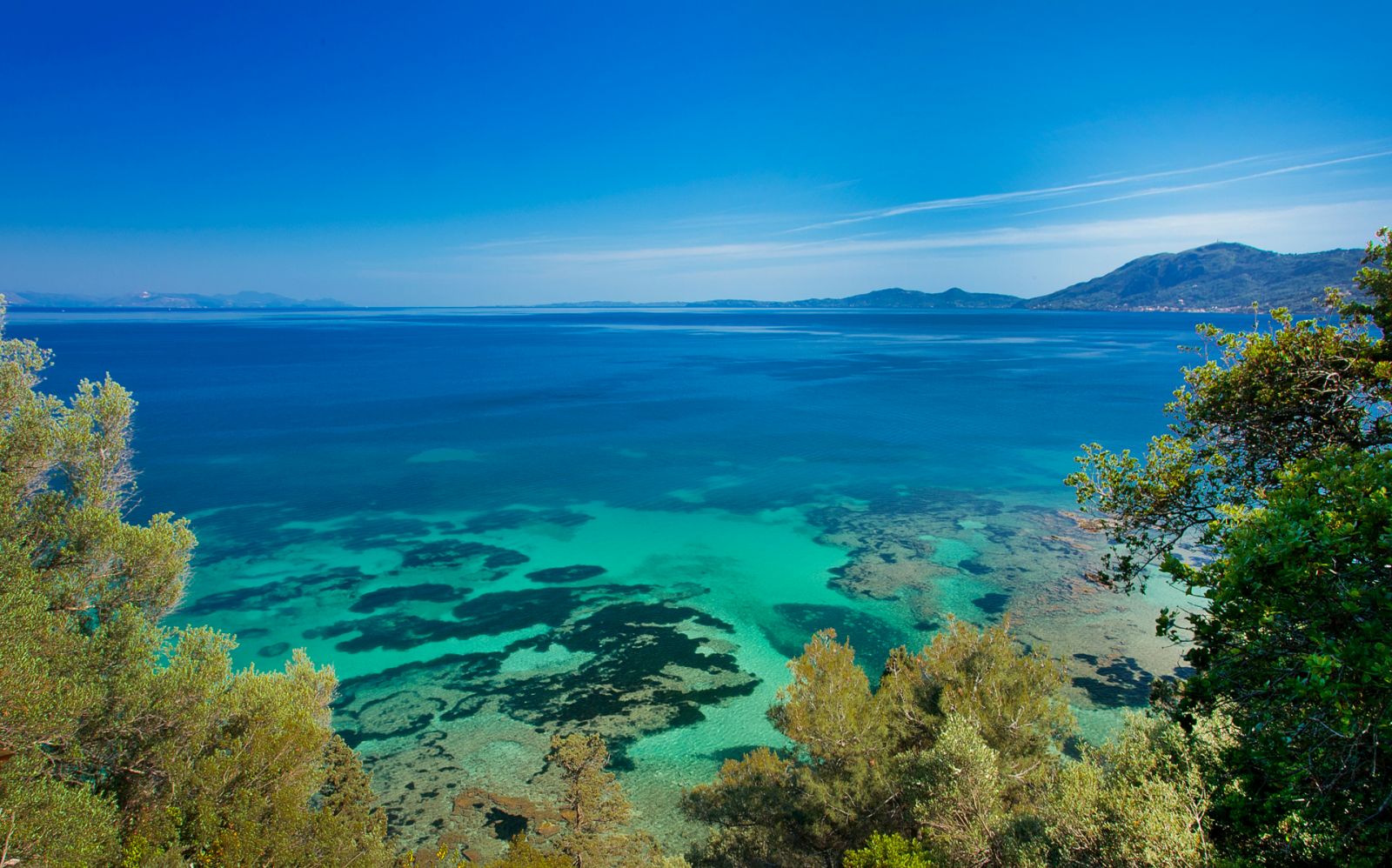 View over the blue sea at Kanoni Estate, a luxury villa in Corfu