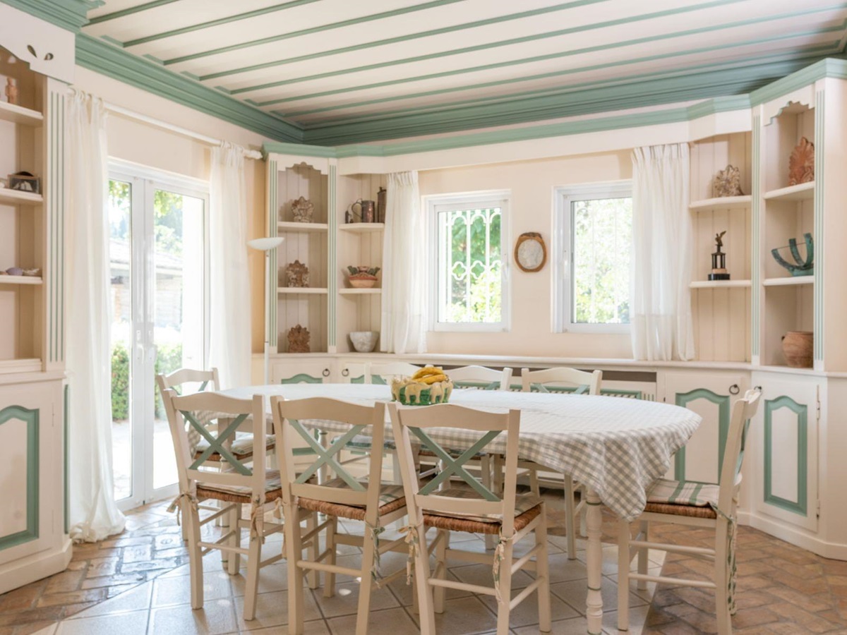 Dining room at Kouloura Beach House in Corfu