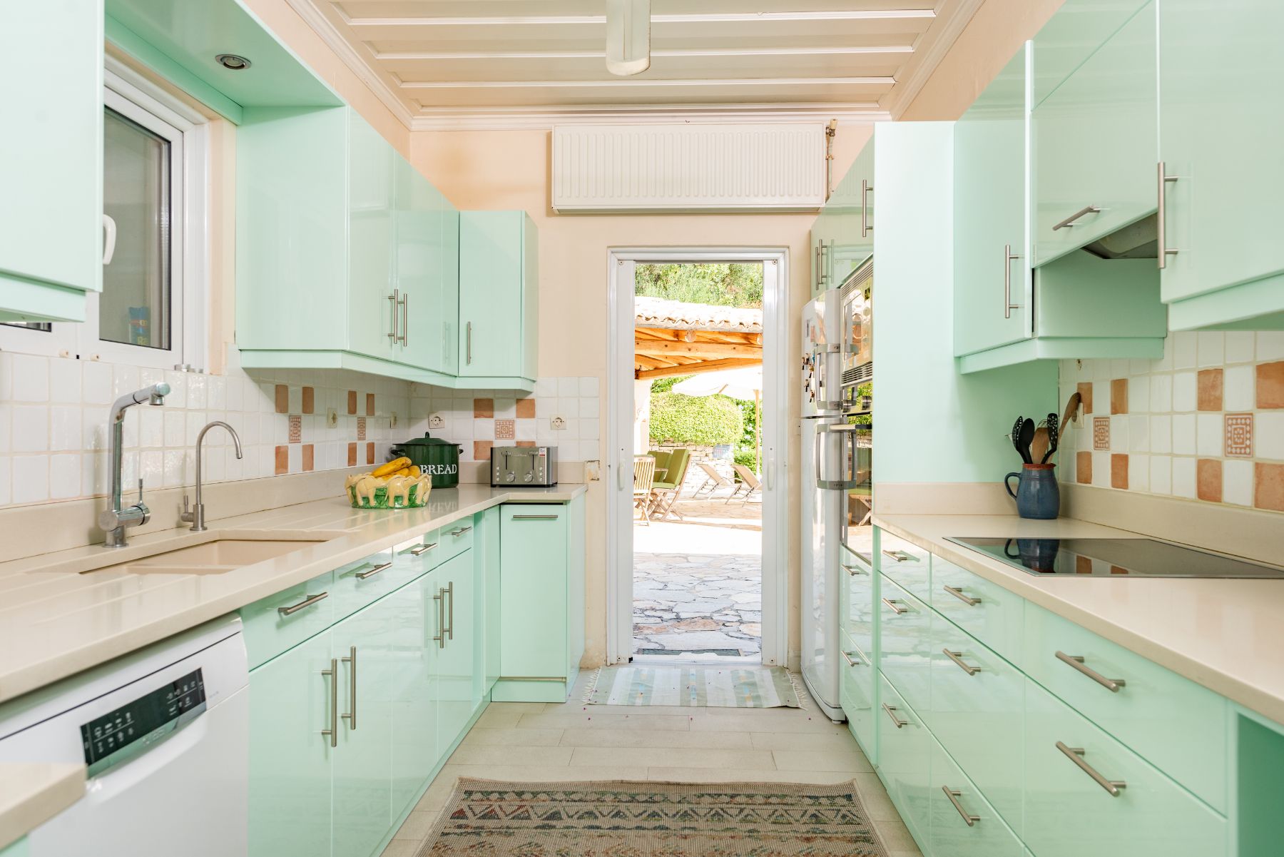 Kitchen at Kouloura Beach House in Corfu