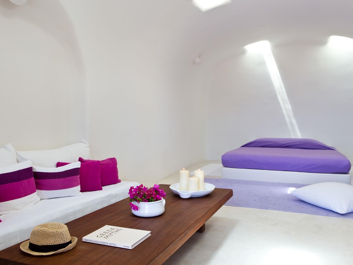 bedroom at the Hideaway in Greece