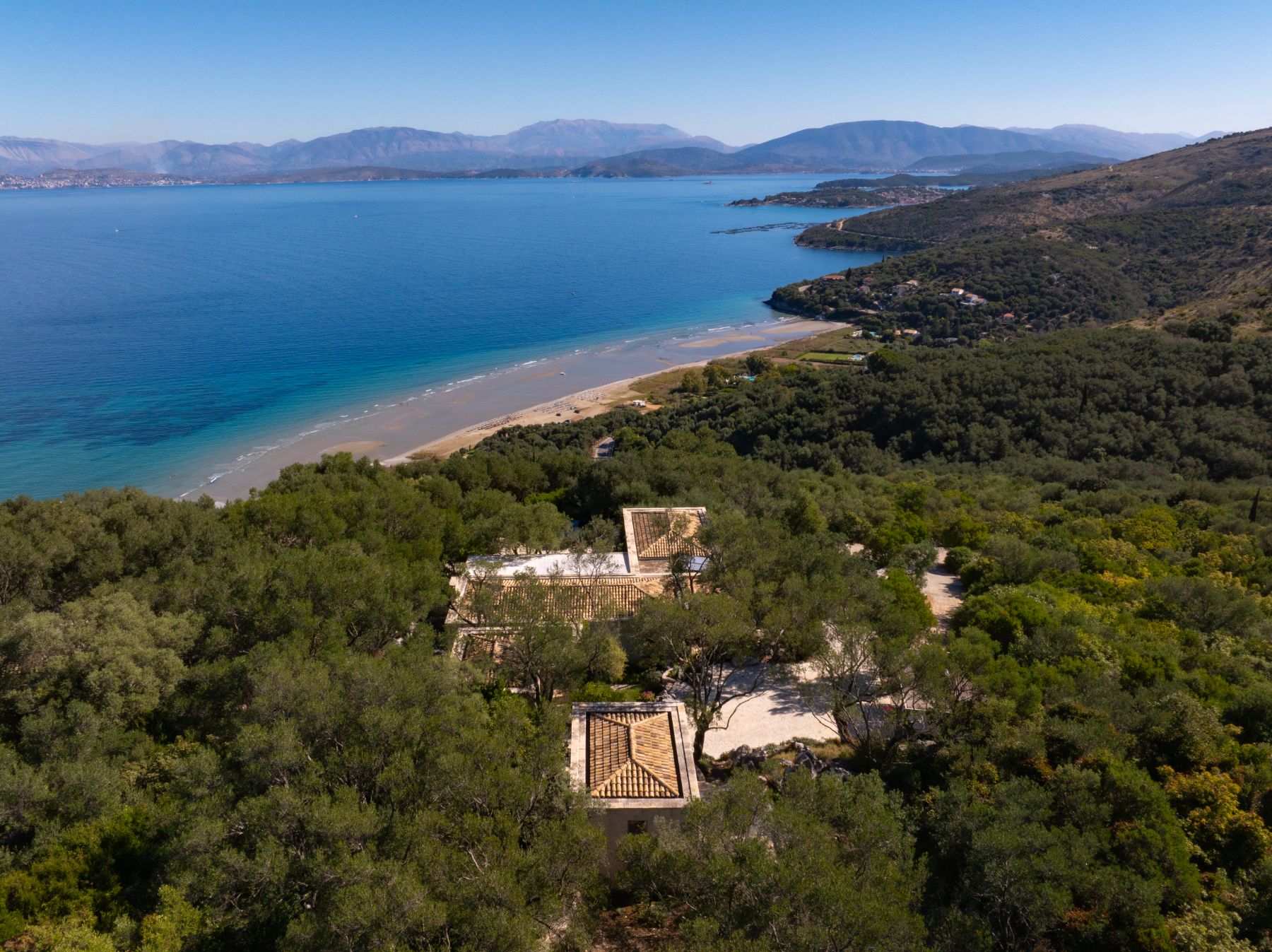 Aerlal view of Thinali, Corfu