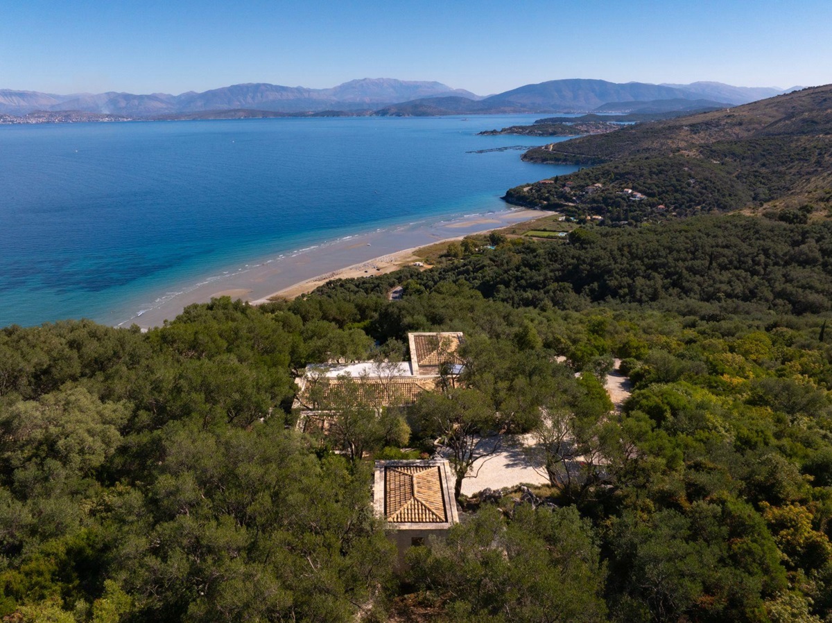 Aerlal view of Thinali, Corfu