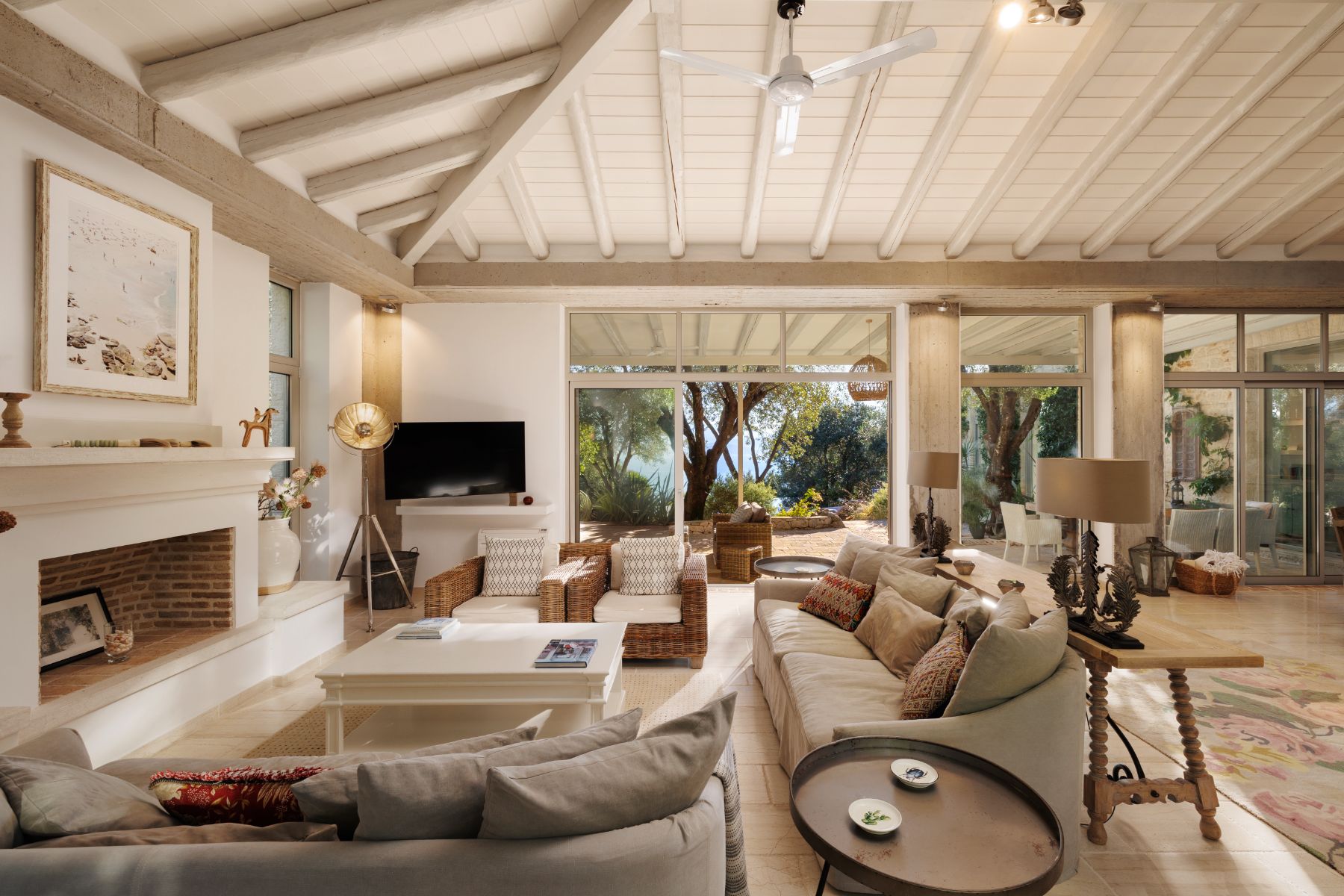 Living room at Thinali, Corfu