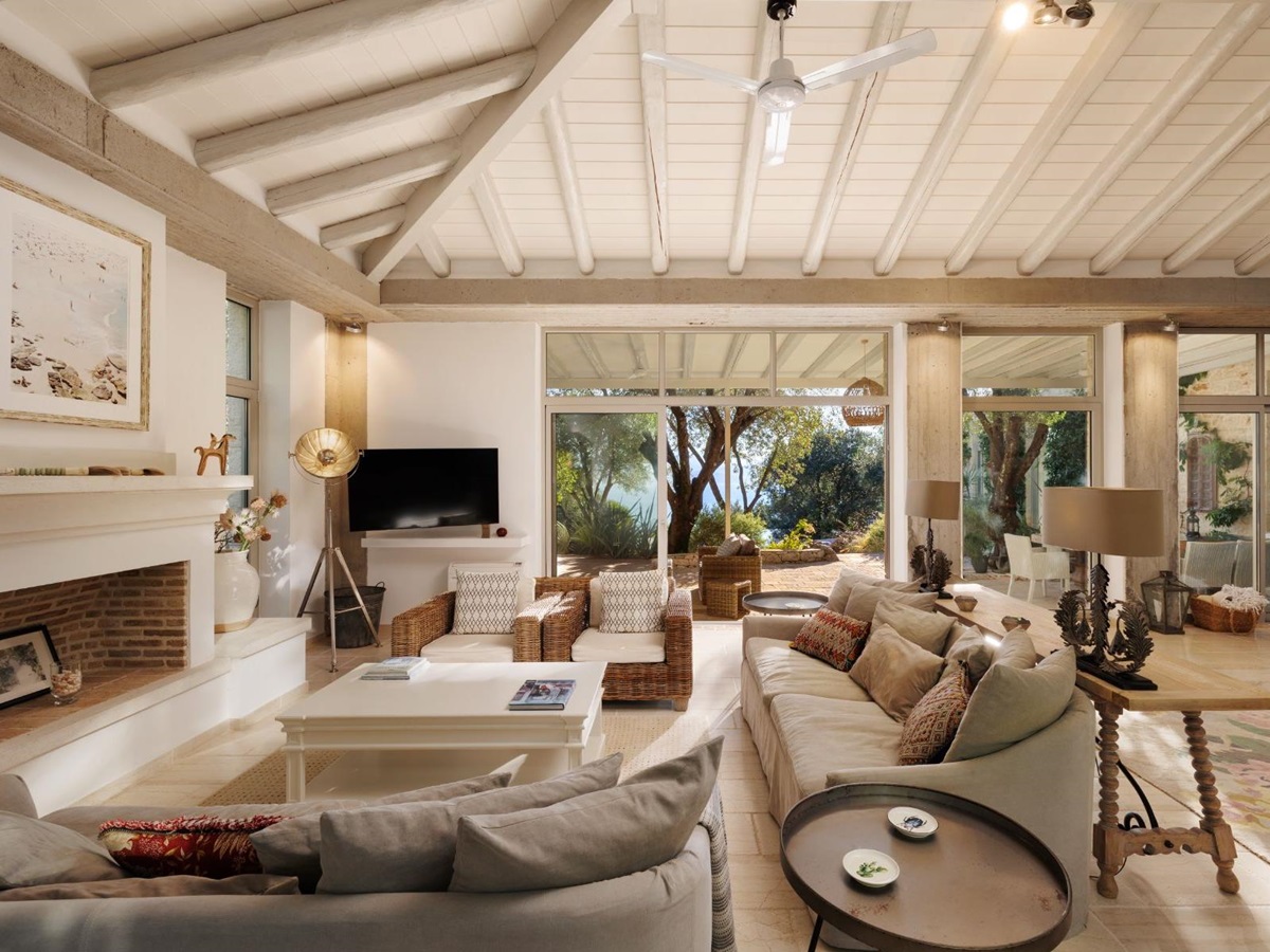 Living room at Thinali, Corfu