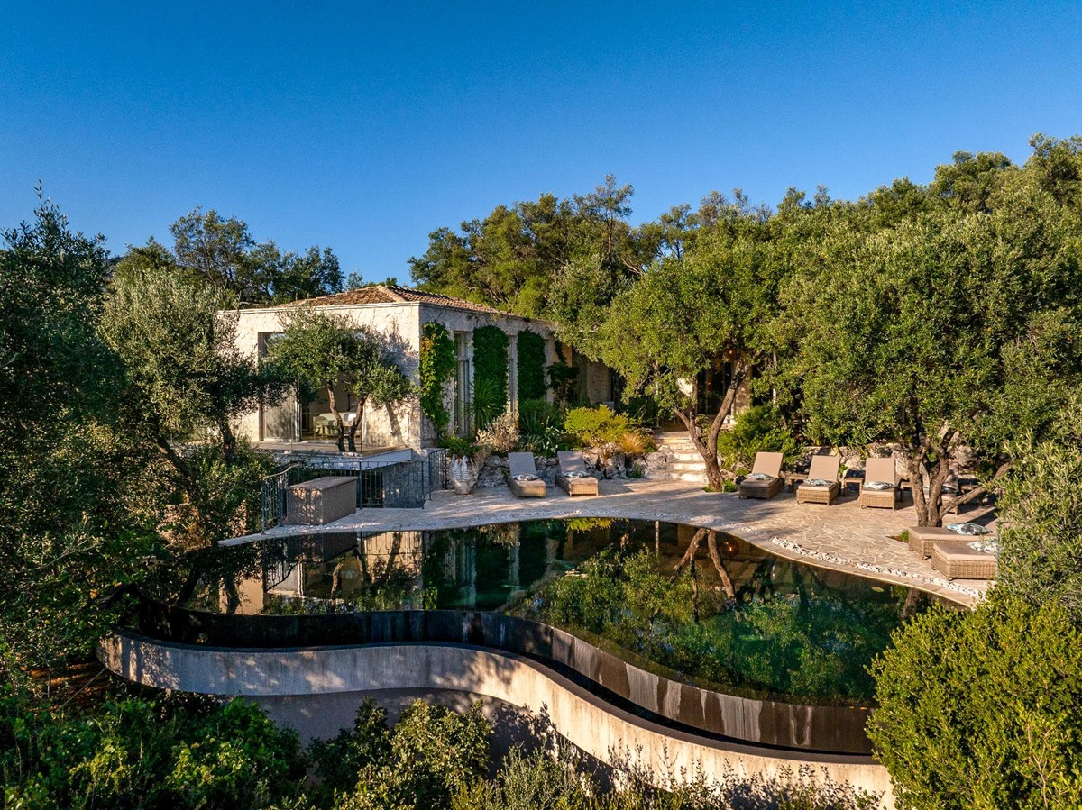 View of house and garden at Thinali, Corfu