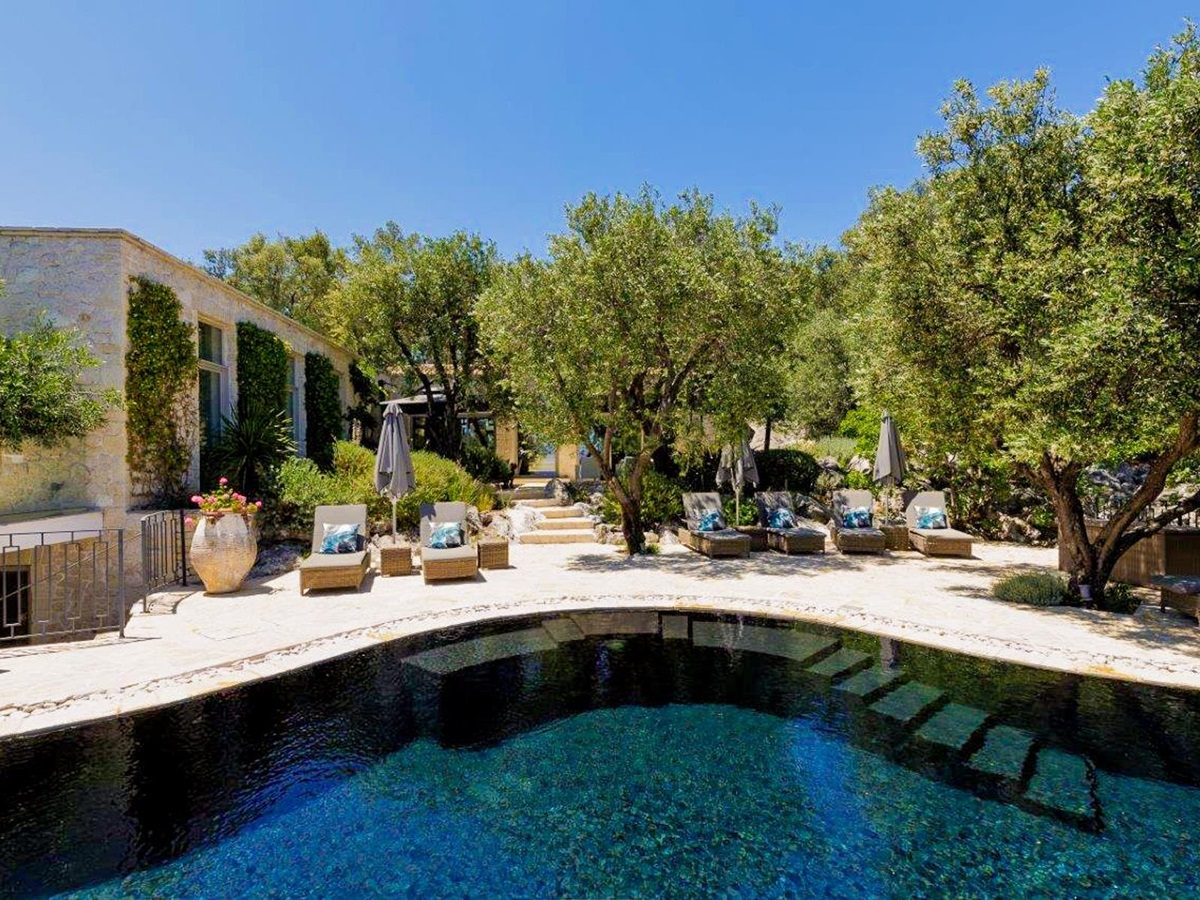Pool with terrace at Thinali, Corfu