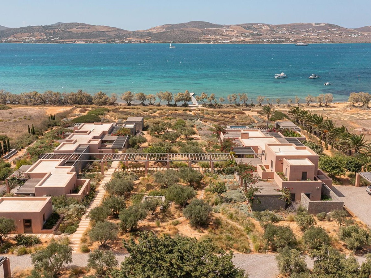 Aerial view of Villa Aliki and Villa Galini, Paros