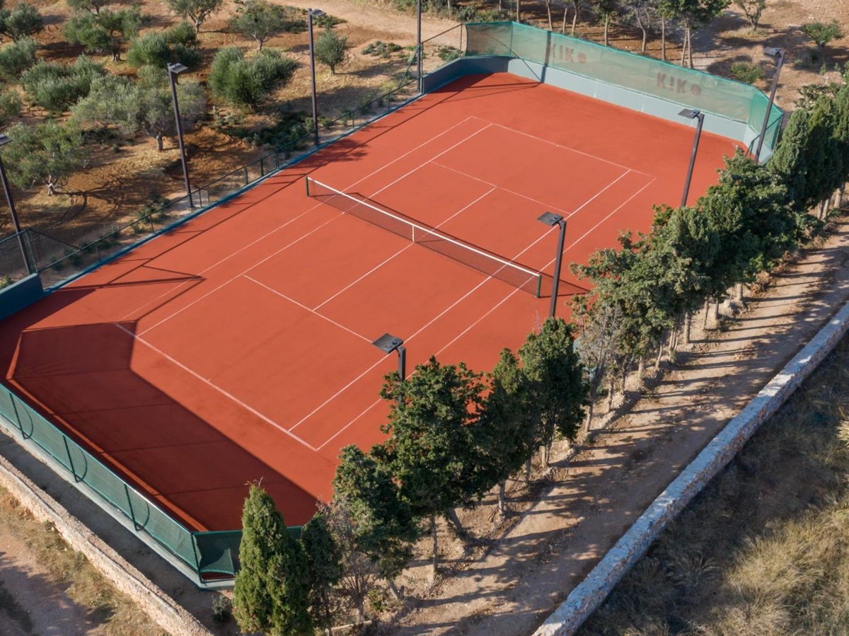 Tennis court at Villa Aliki, Paros