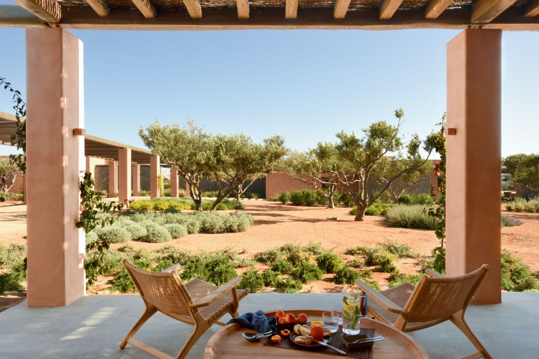 Terrace with seating at Villa Aliki, Paros