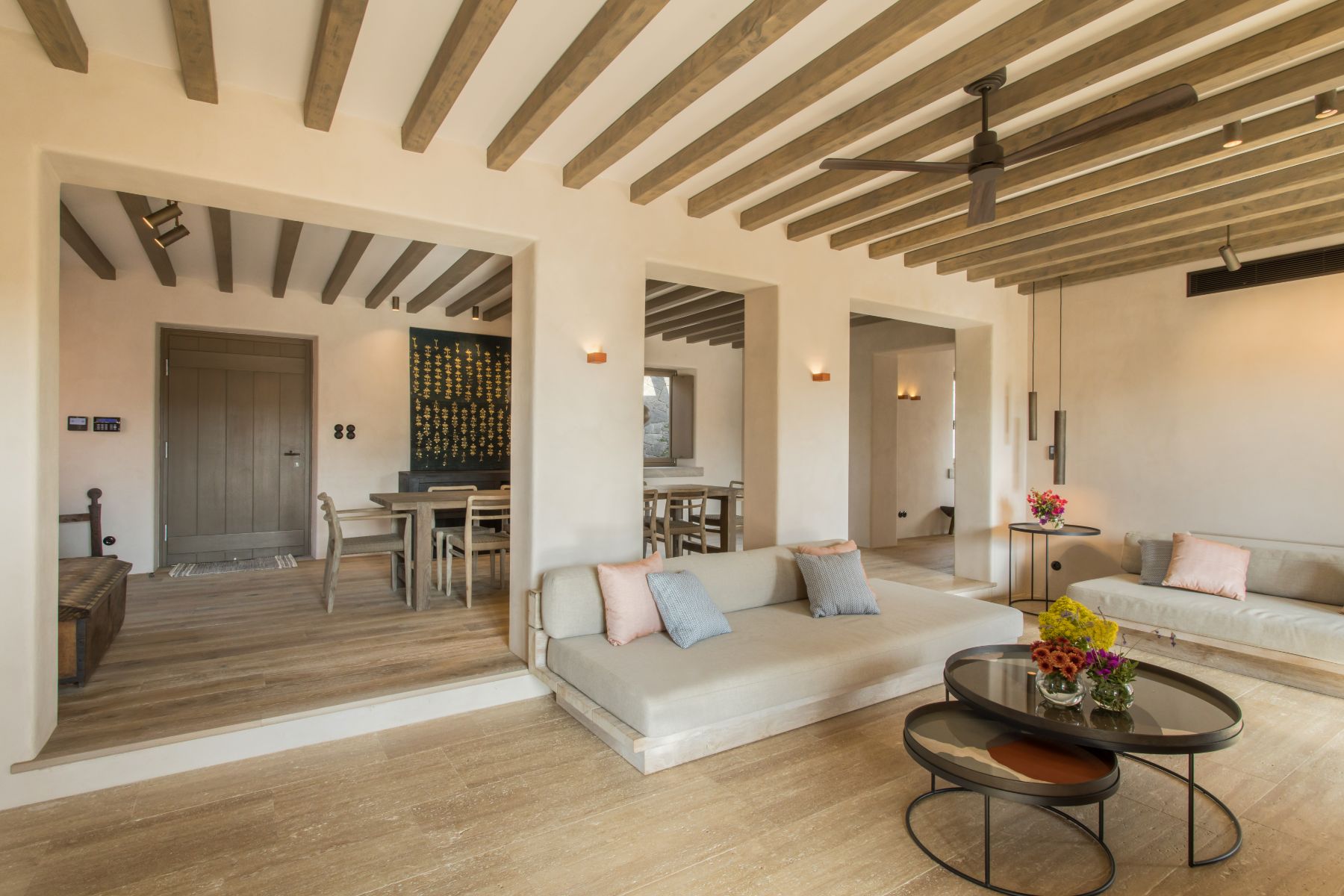 Living room at Villa Aliki, Paros