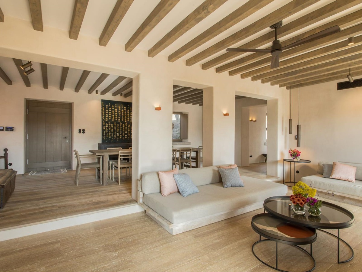 Living room at Villa Aliki, Paros