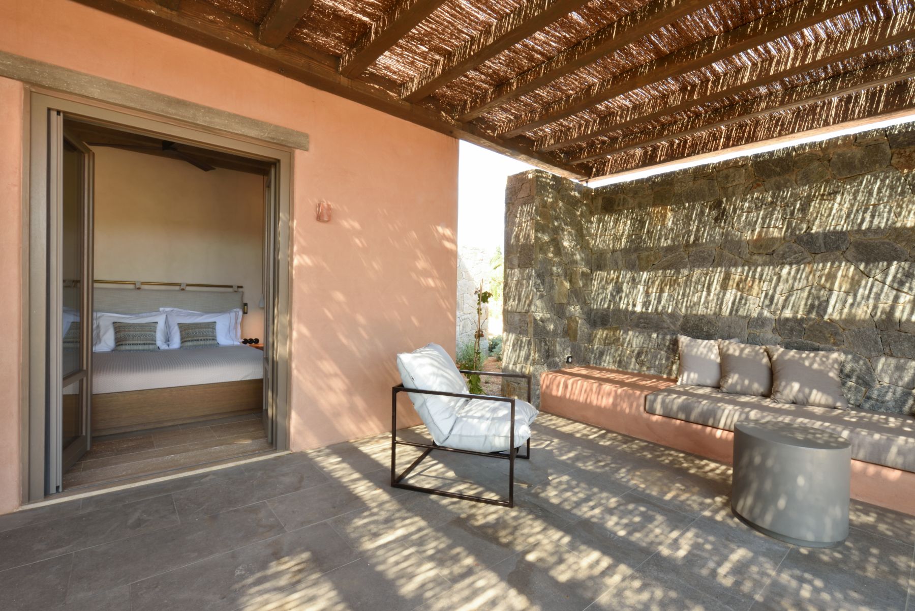 Bedroom with terrace at Villa Aliki, Paros