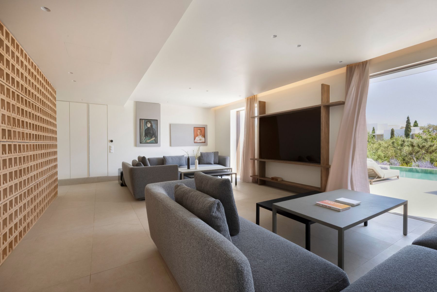 Living room at Villa Althea, Paros