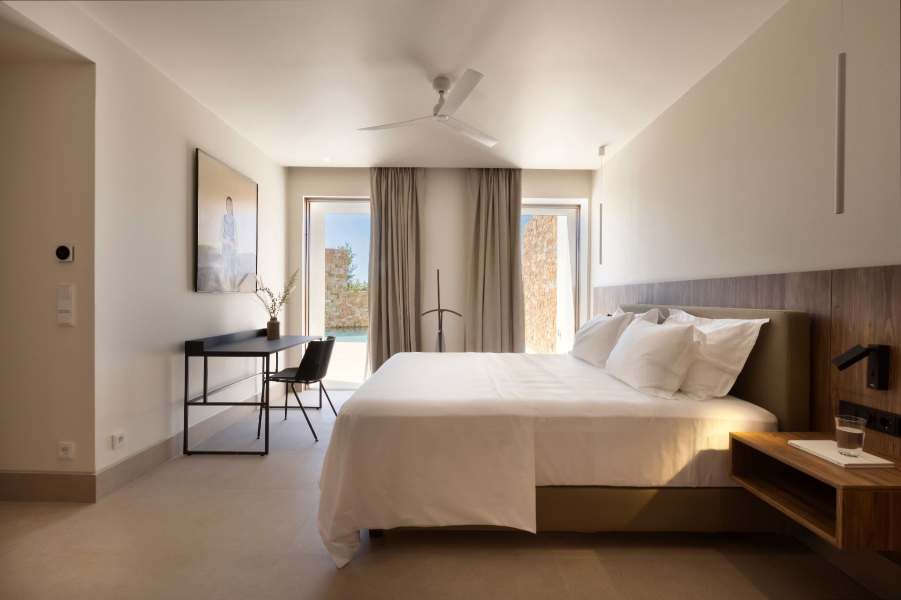 Double bedroom at Villa Amara, Paros