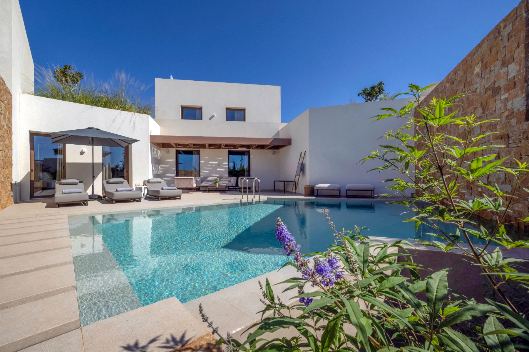 Pool and terrace at Villa Amara, Paros