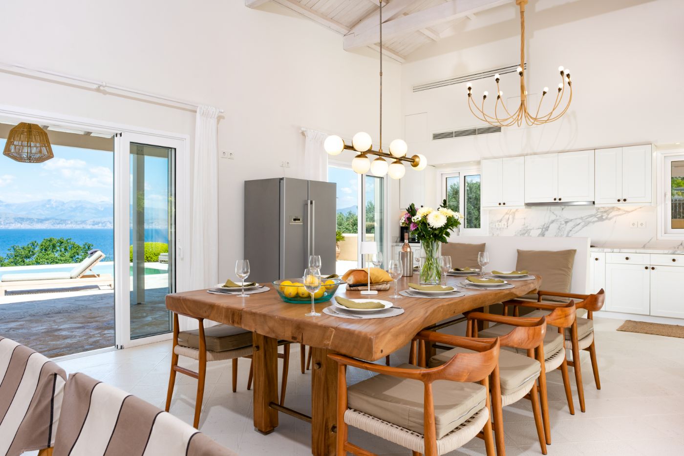 The dining space at Villa Anthi.