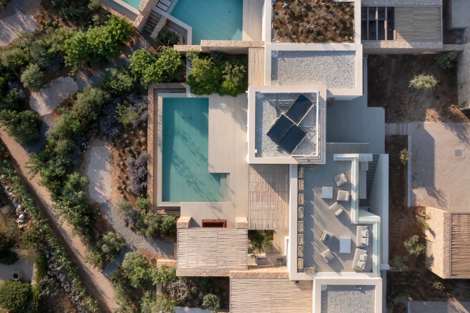 Aerial view of Villa Aria, Paros