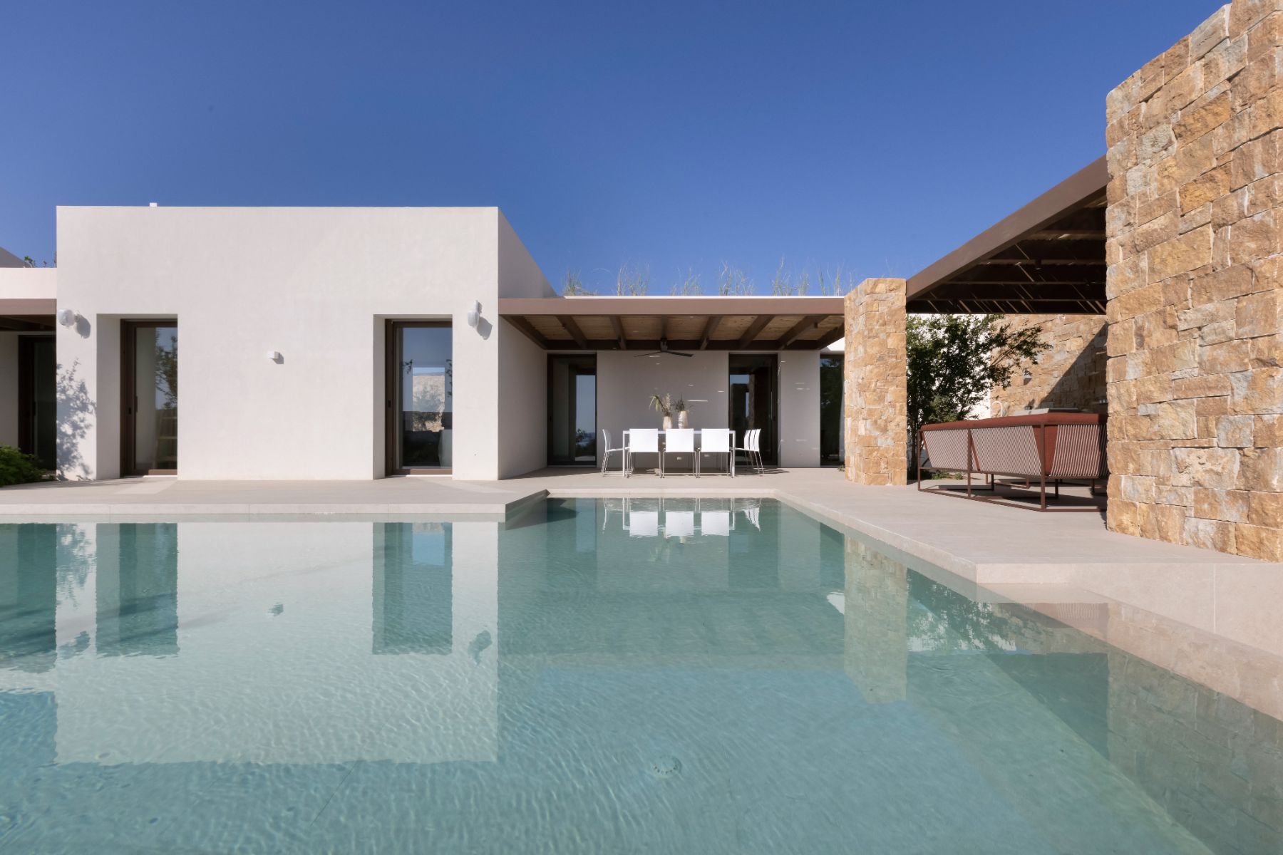 Pool and terrace at Villa Aria, Paros