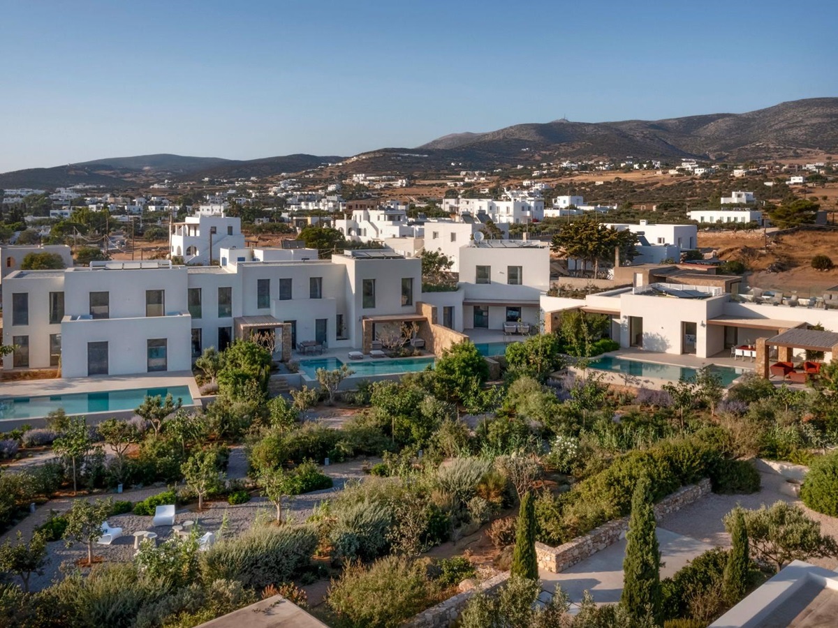 View of Villa Althea, Astra, Amara and Aria, Paros