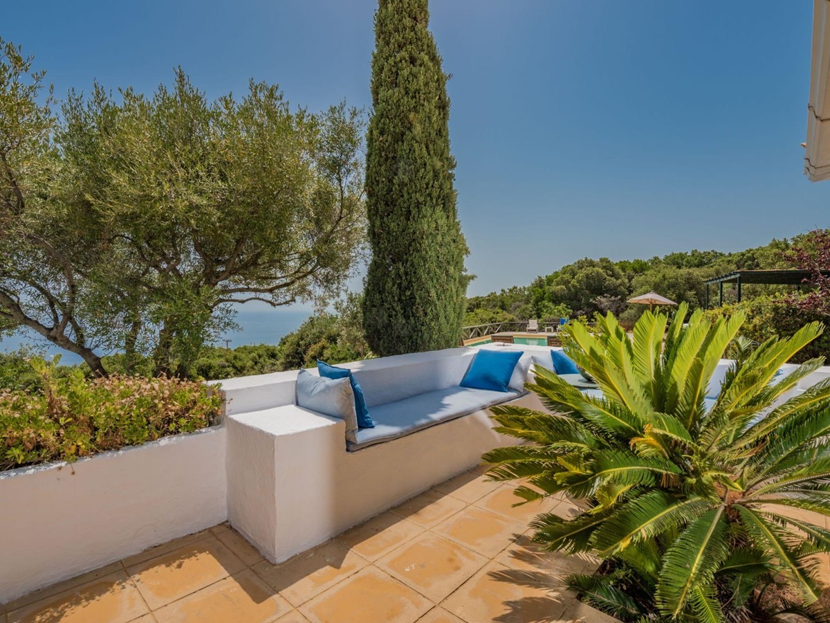 Terrace seating at Villa Ariane