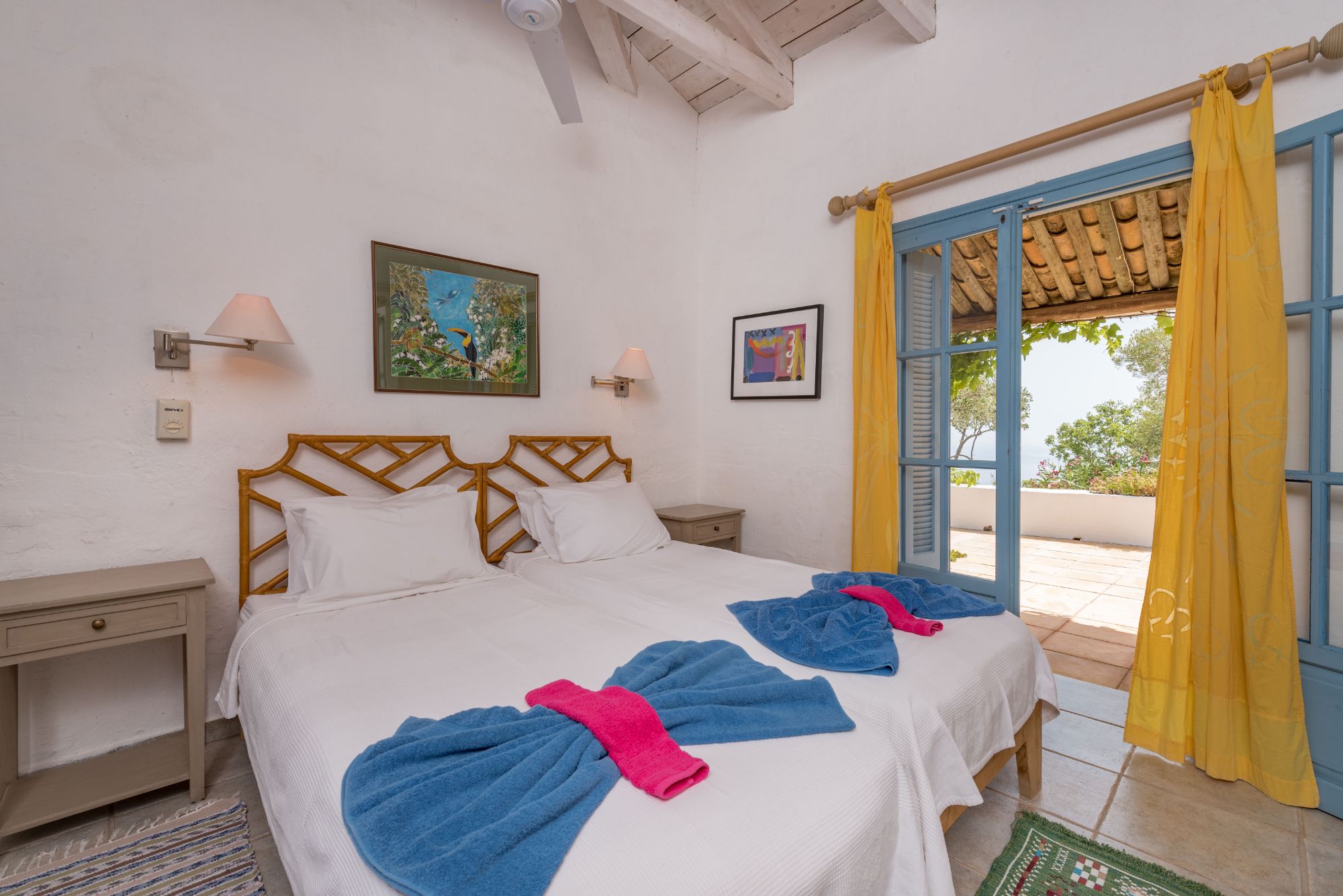 Twin bedroom at Villa Ariane