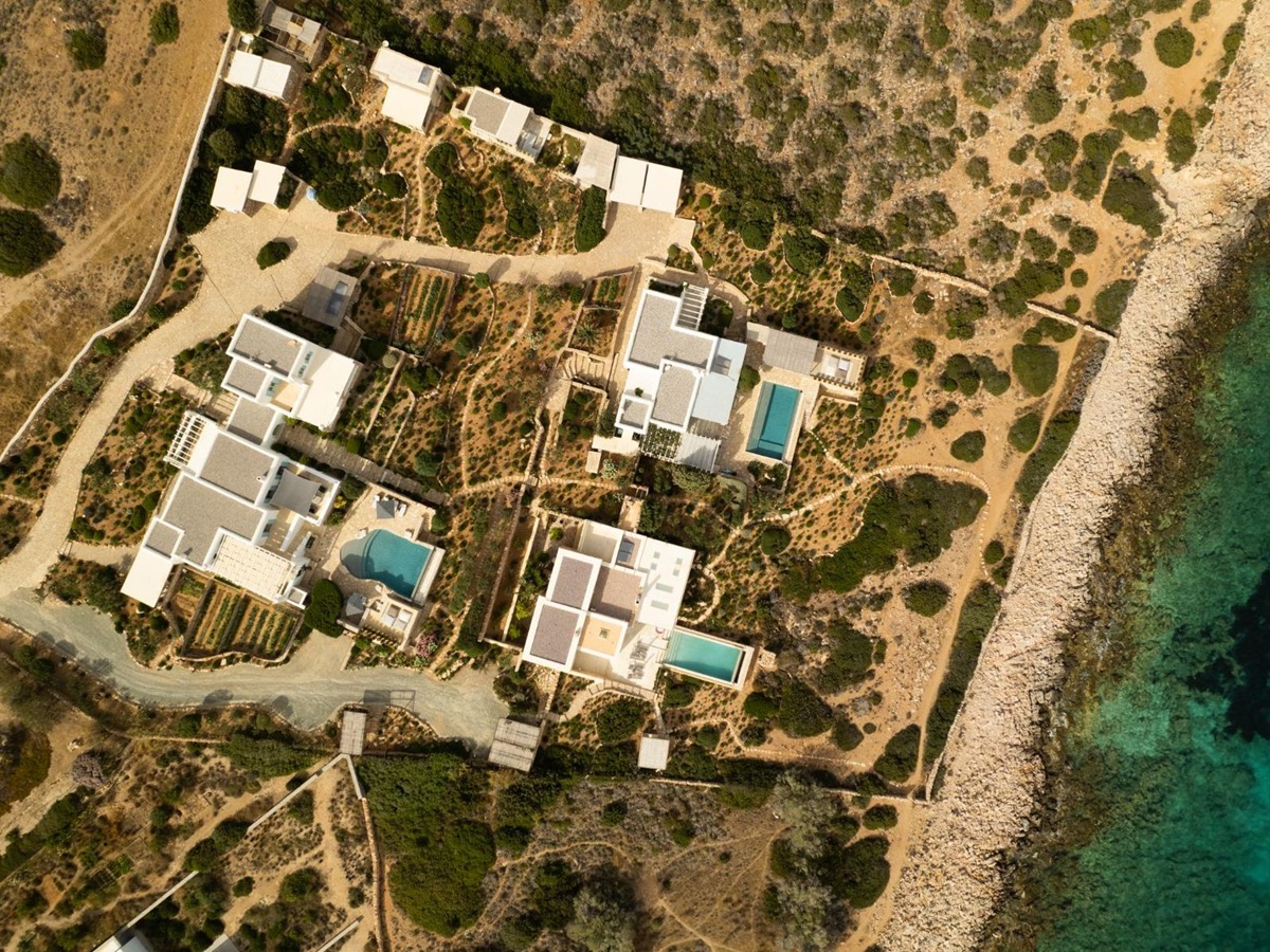 Aerial view of Villa Asteria, Paros
