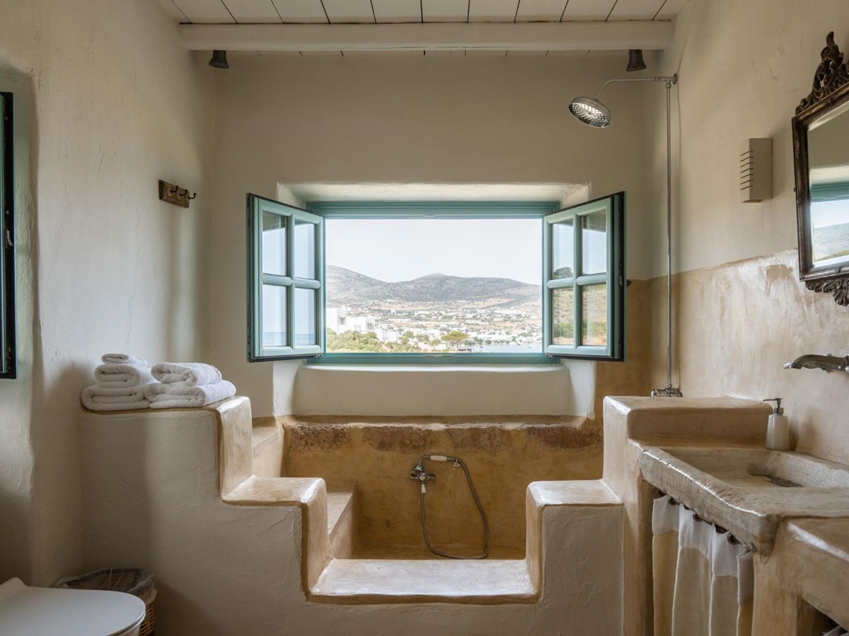 Bathroom at Villa Asteria, Paros