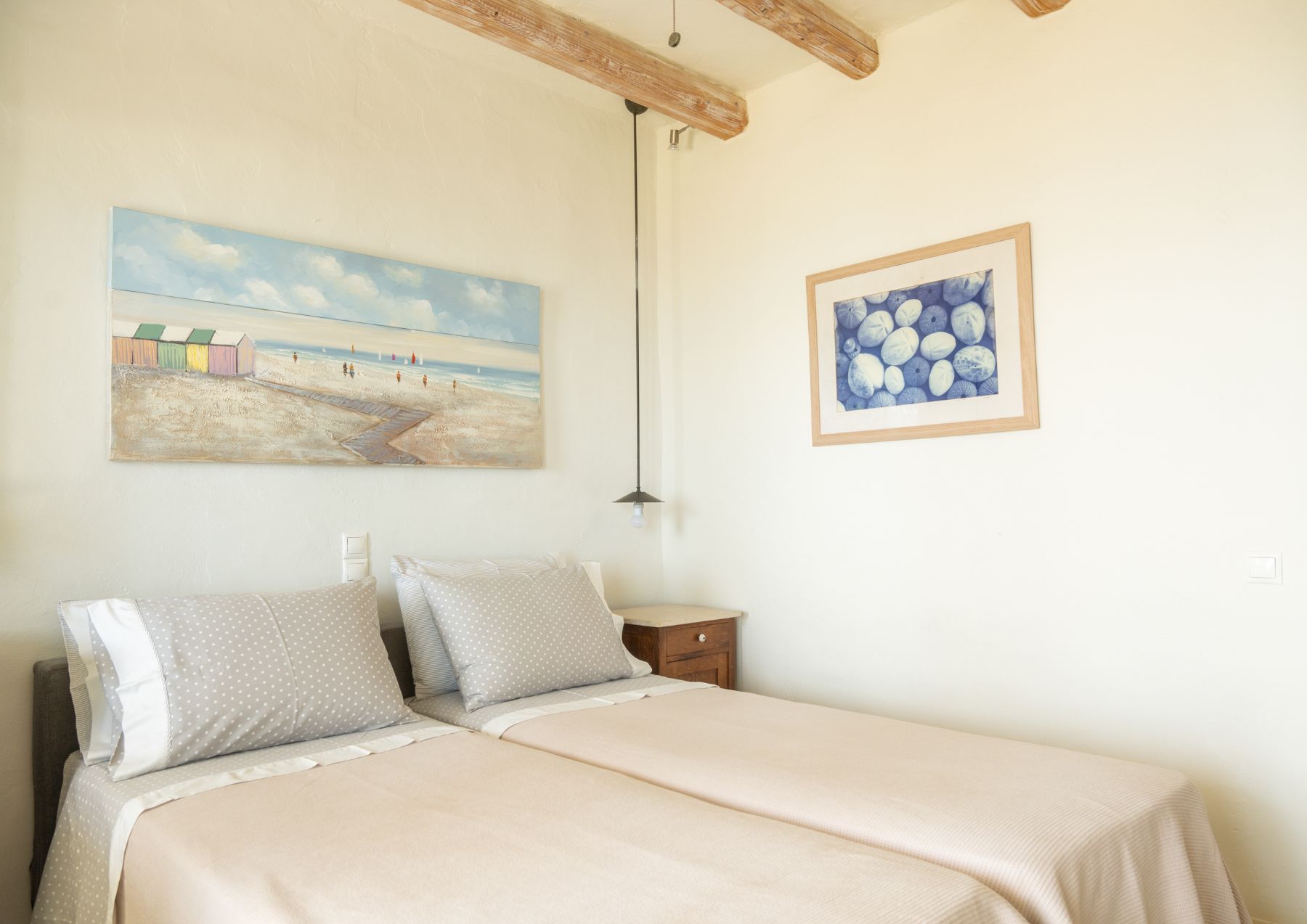 Twin bedroom at Villa Asteria, Paros