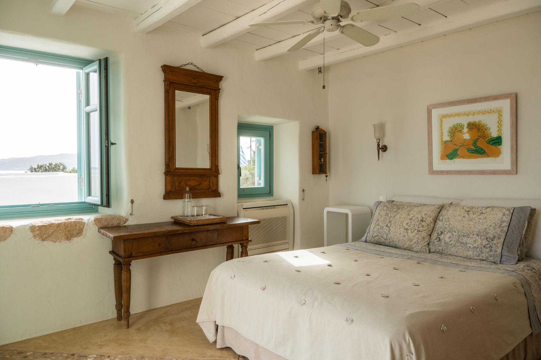 Double bedroom at Villa Asteria, Paros