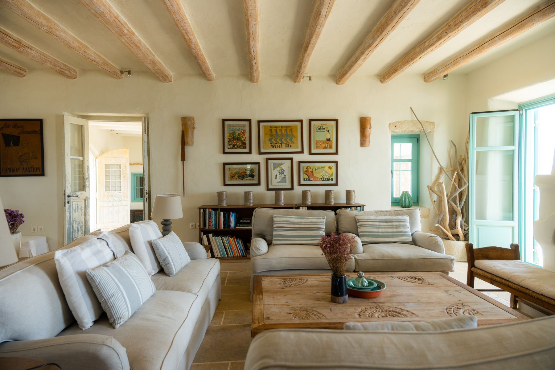 Living room at Villa Asteria, Paros