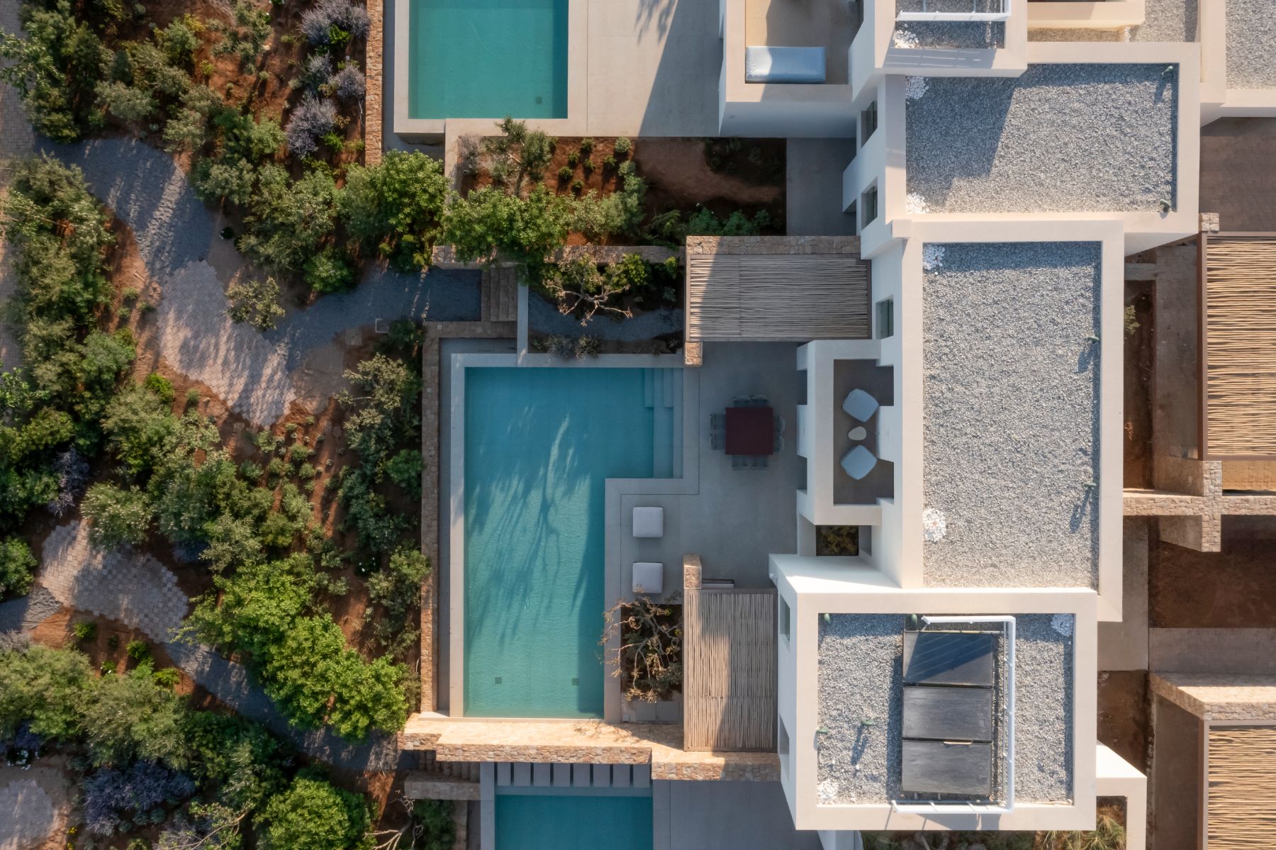 Aerial view of Villa Astra, Paros