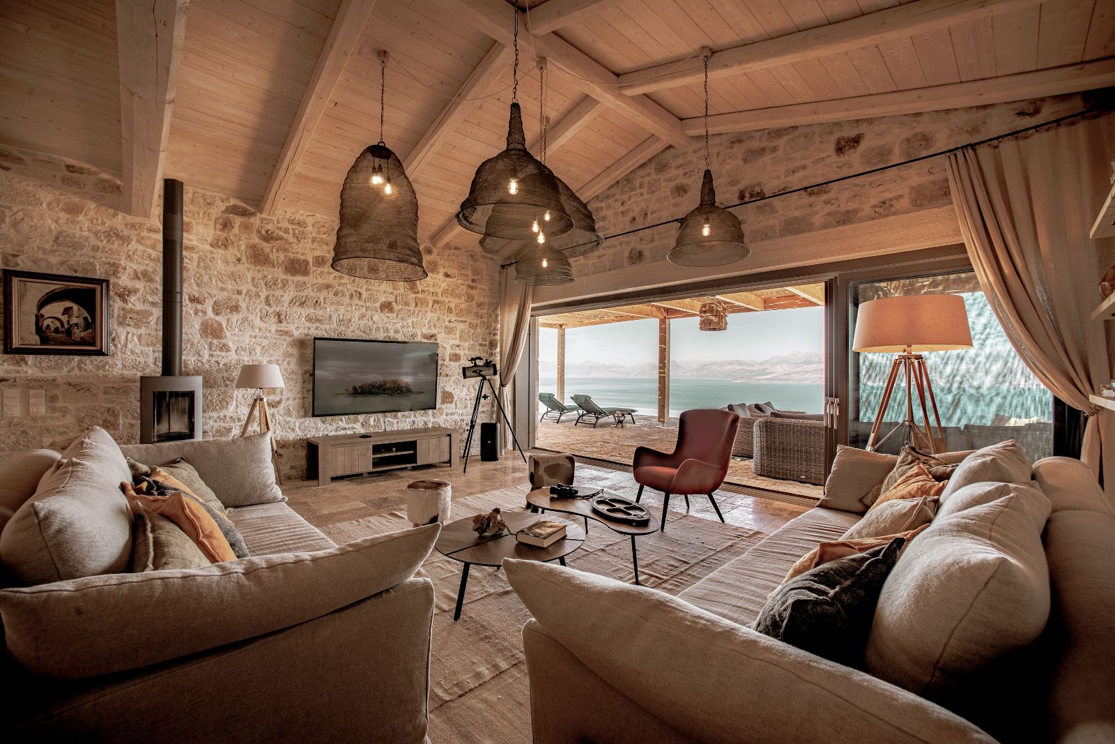 Living Room at Villa Edina in Corfu