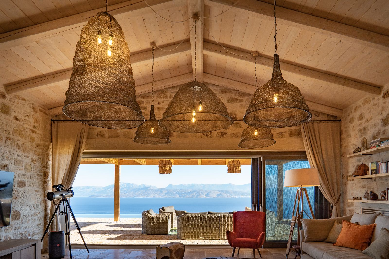 Sitting Room View at Villa Edina in Corfu