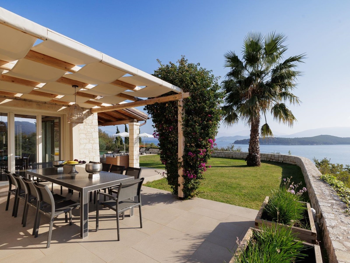 Dining terrace at Villa Eleni, Corfu