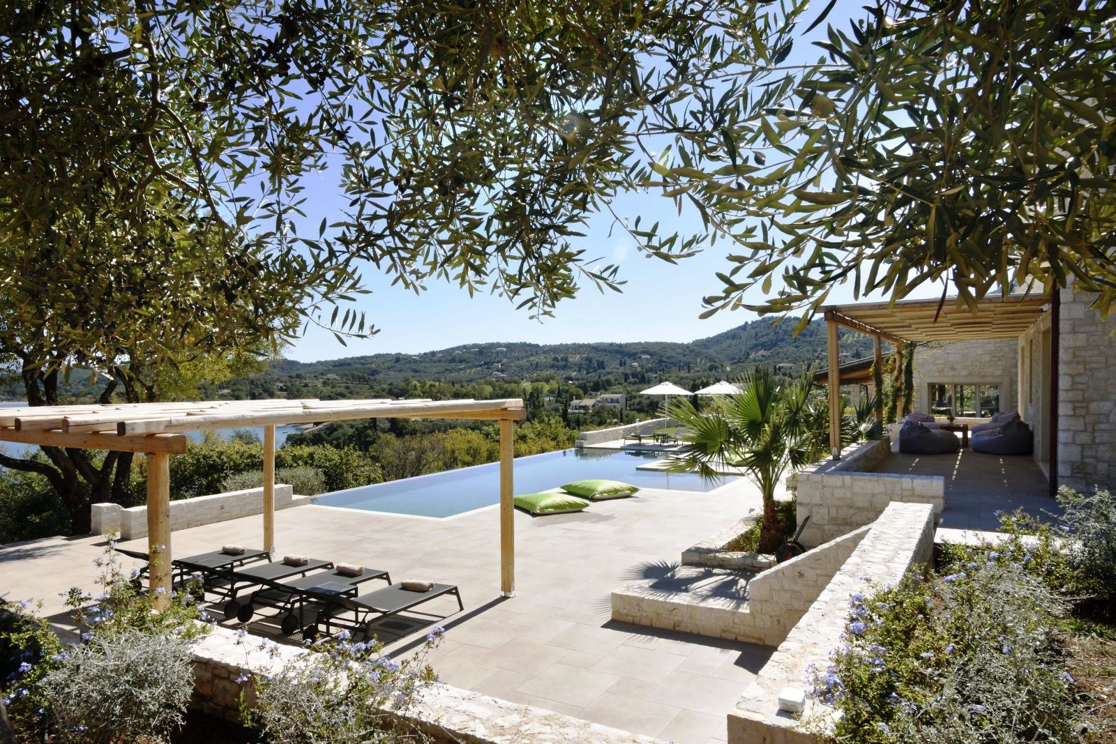 Pool area at villa eleni in corfu, Greece