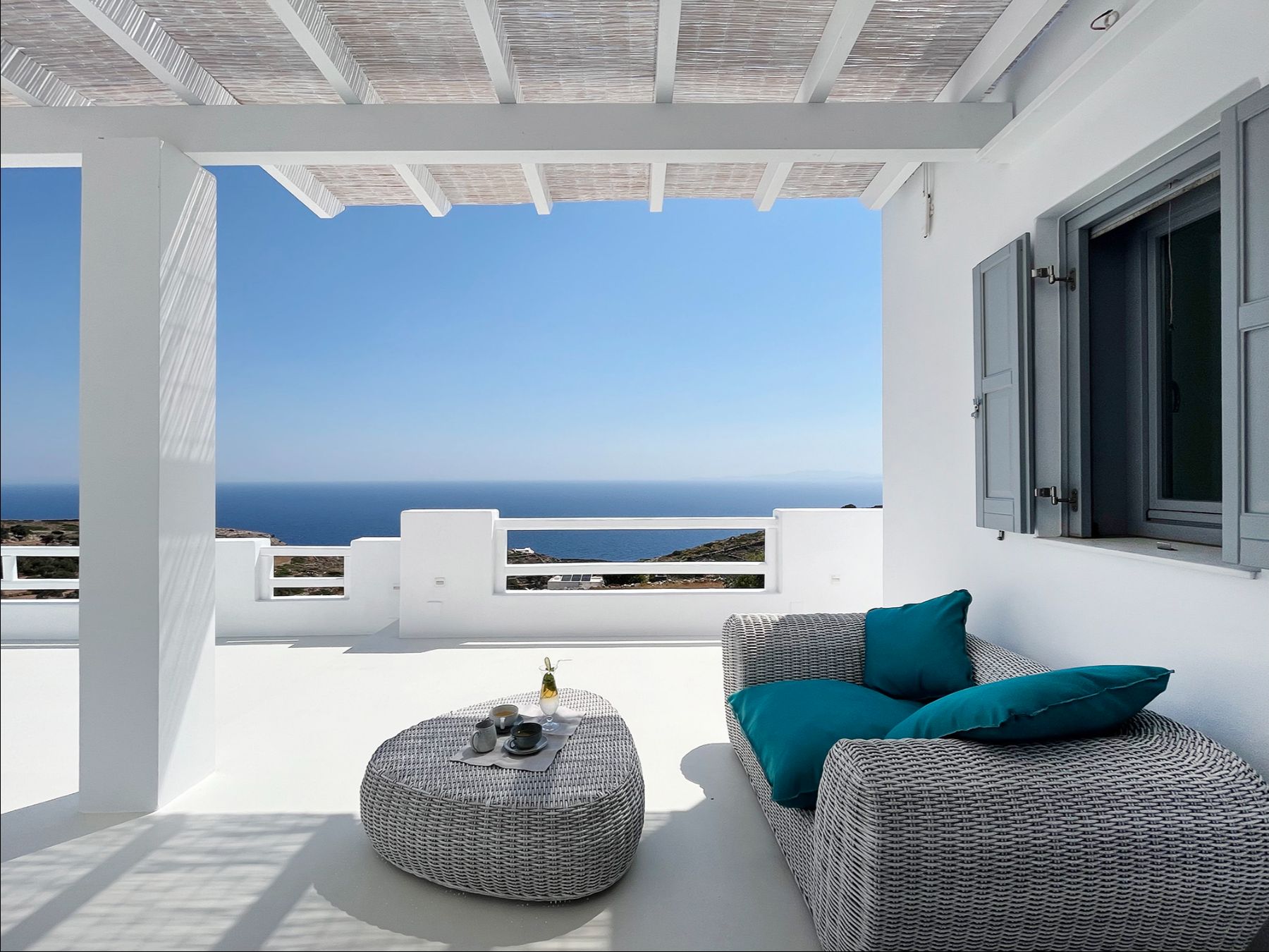 Outdoor lounge sofa at Villa Eleonas in Sifnos