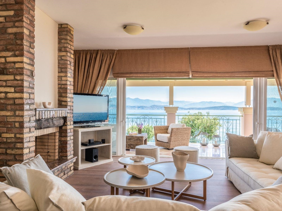 Living room at Villa Elia, Corfu
