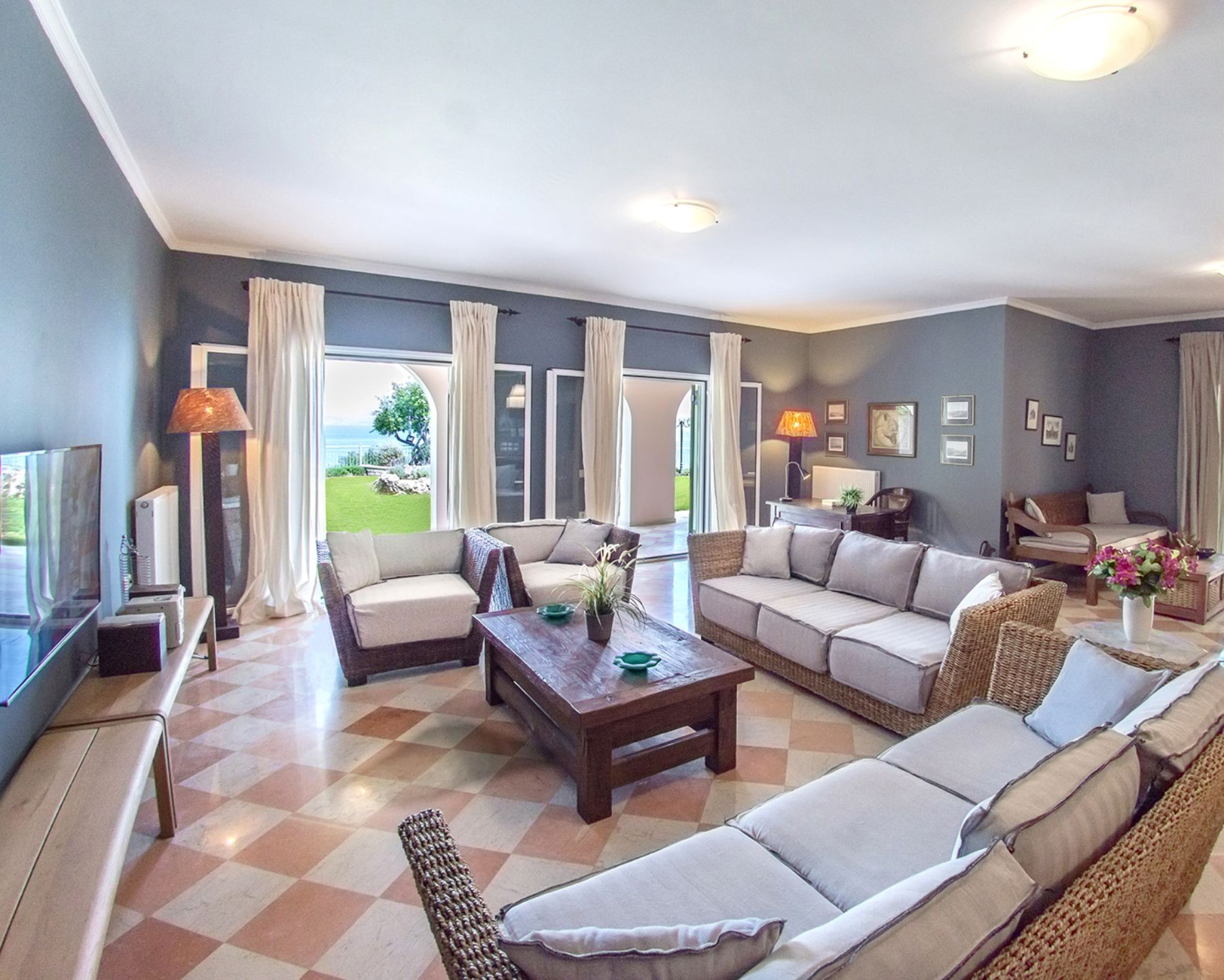 Living room at Villa Elia, Corfu