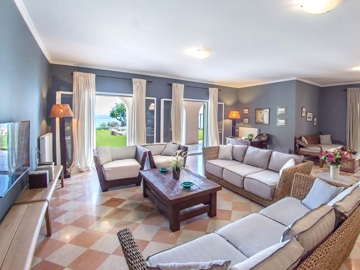 Living room at Villa Elia, Corfu