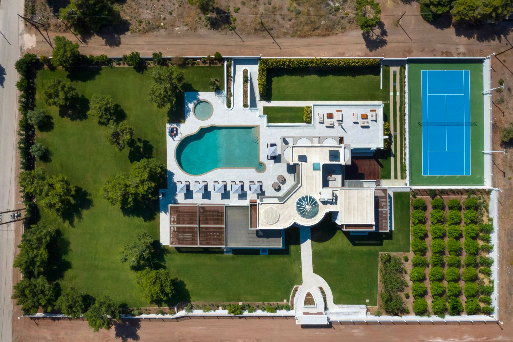 Aerial view of Villa Elysian