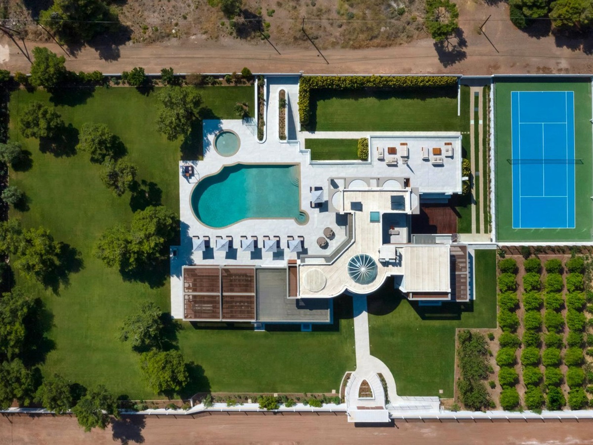 Aerial view of Villa Elysian