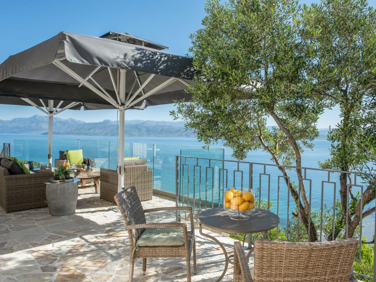 Terrace at Villa Eos in Corfu