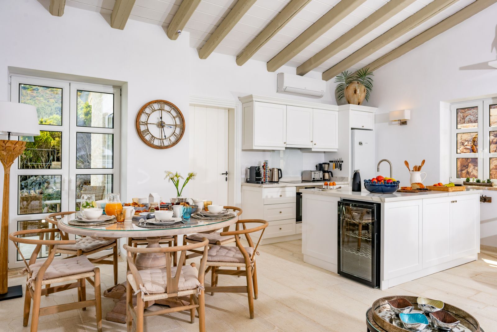 Kitchen at at Villa Gaia in Corfu