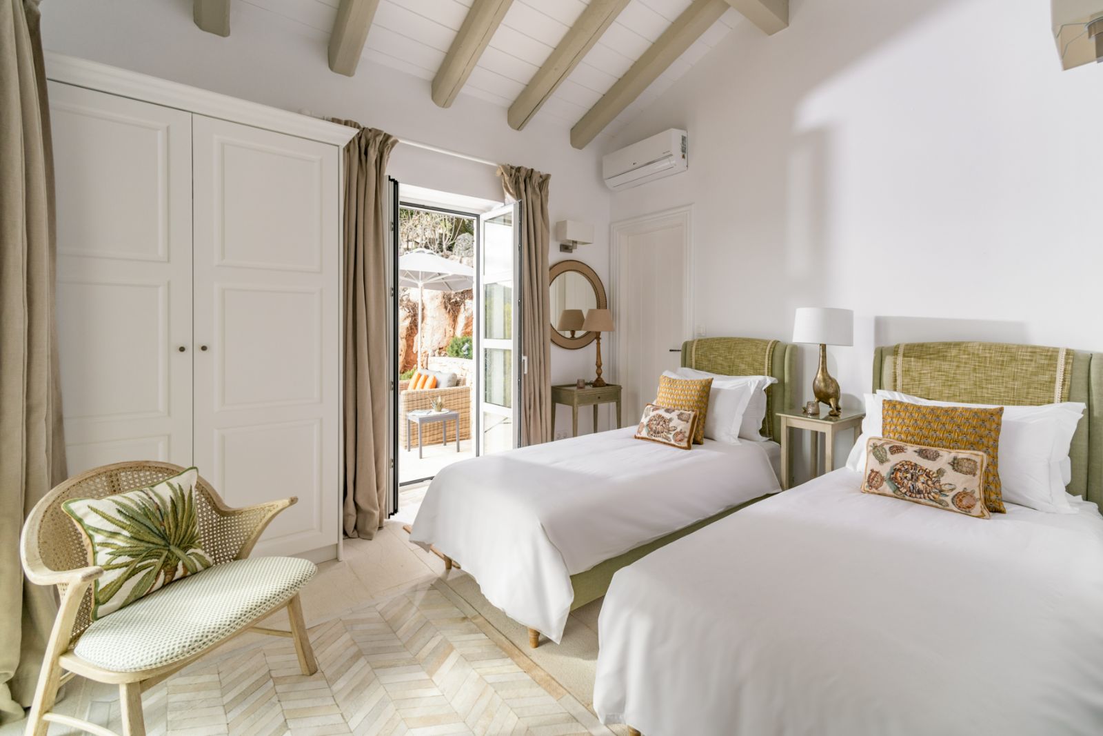 Twin bedroom at Villa Gaia in Corfu