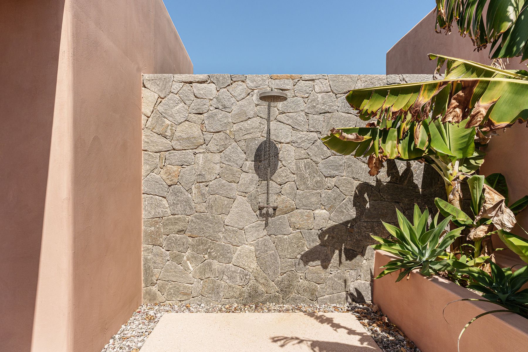 Outdoor shower at Villa Galini, Paros