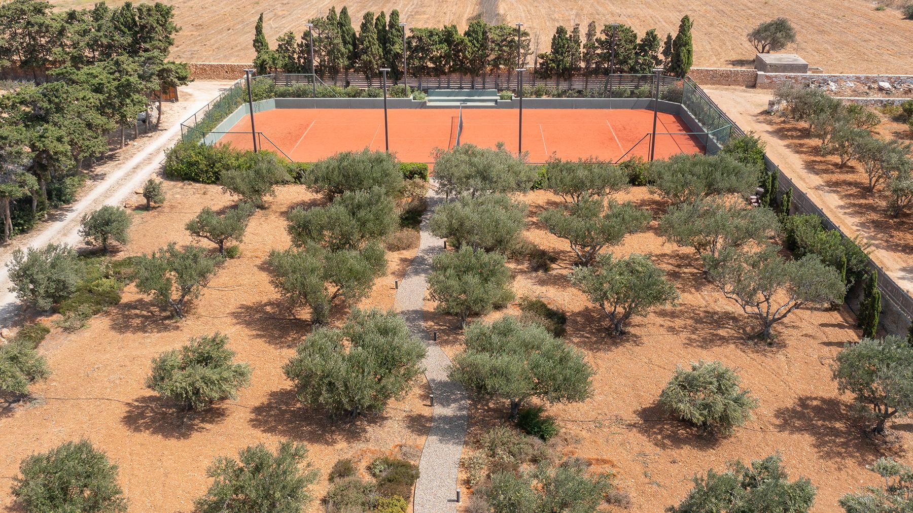 Tennis court at Villa Aliki and Villa Galini, Paros