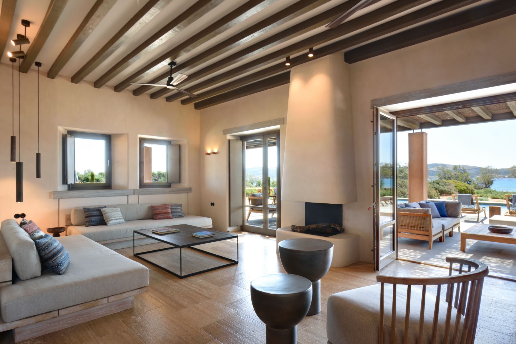 Living room at Villa Galini, Paros