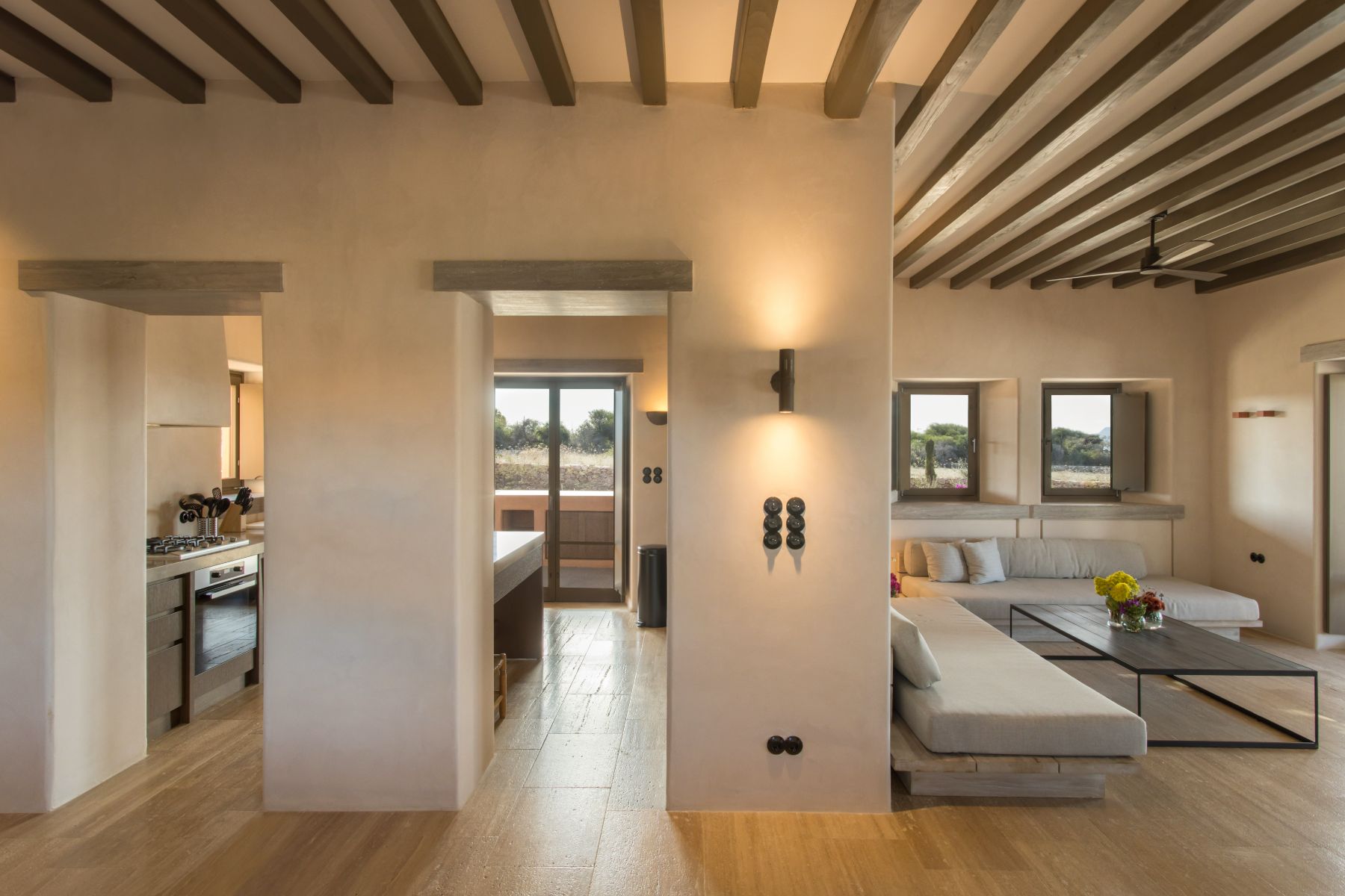 Living room at Villa Galini, Paros