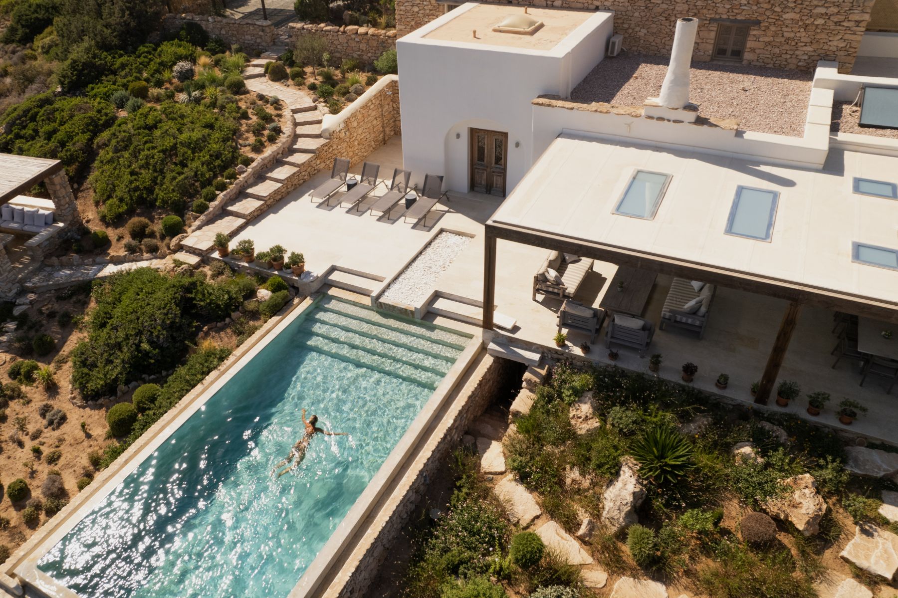 Aerial view of Villa Ilios, Paros